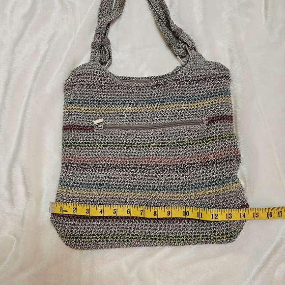 The Sak Woven Hobo Tote Multicolor Large Handbag Purse Women's Beach Gypsy Boho - Picture 12 of 14